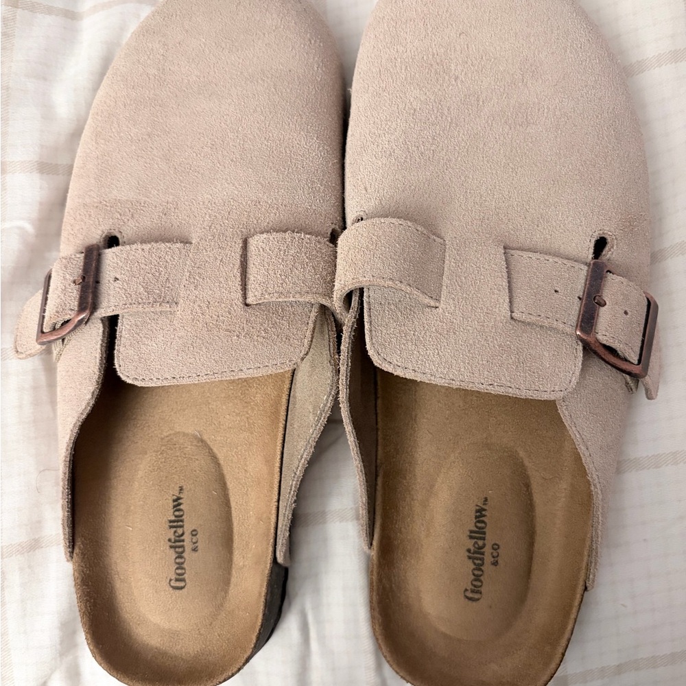 Goodfellow & Co Women's Suede Slip-On Mules in Blush Taupe